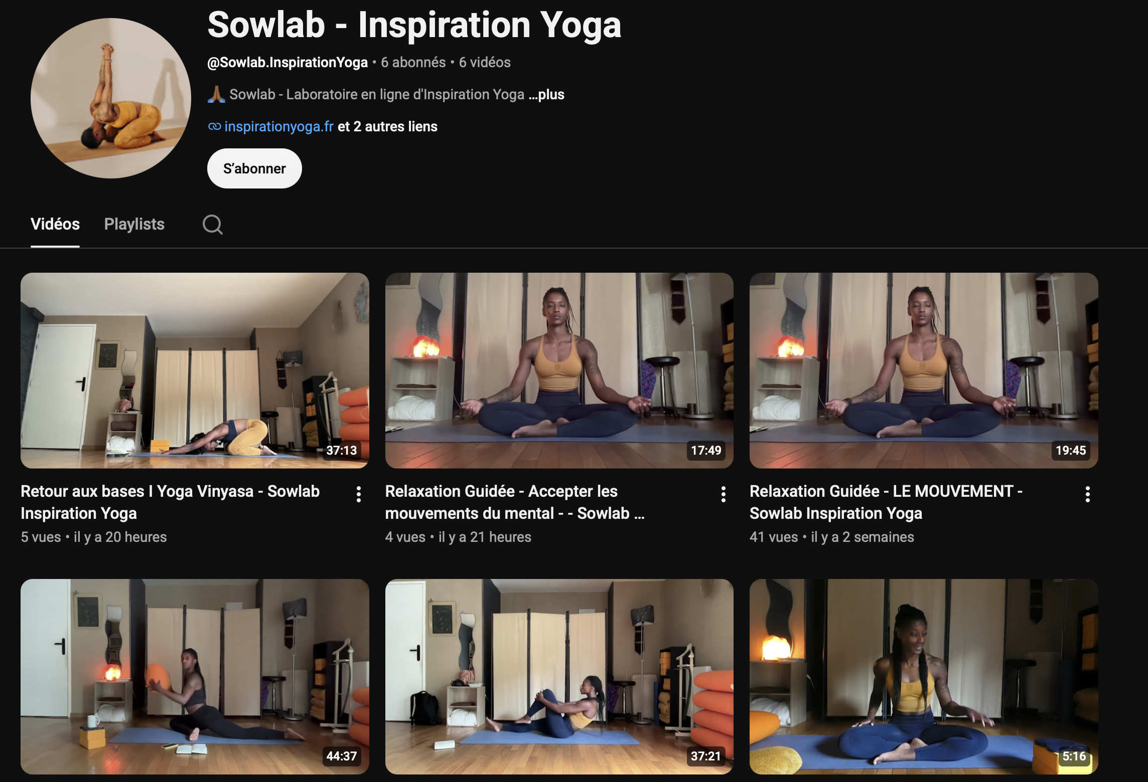 Chaîne Youtube Yoga Inspiration Yoga Sowlab Inspiration Yoga en ligne Orléans